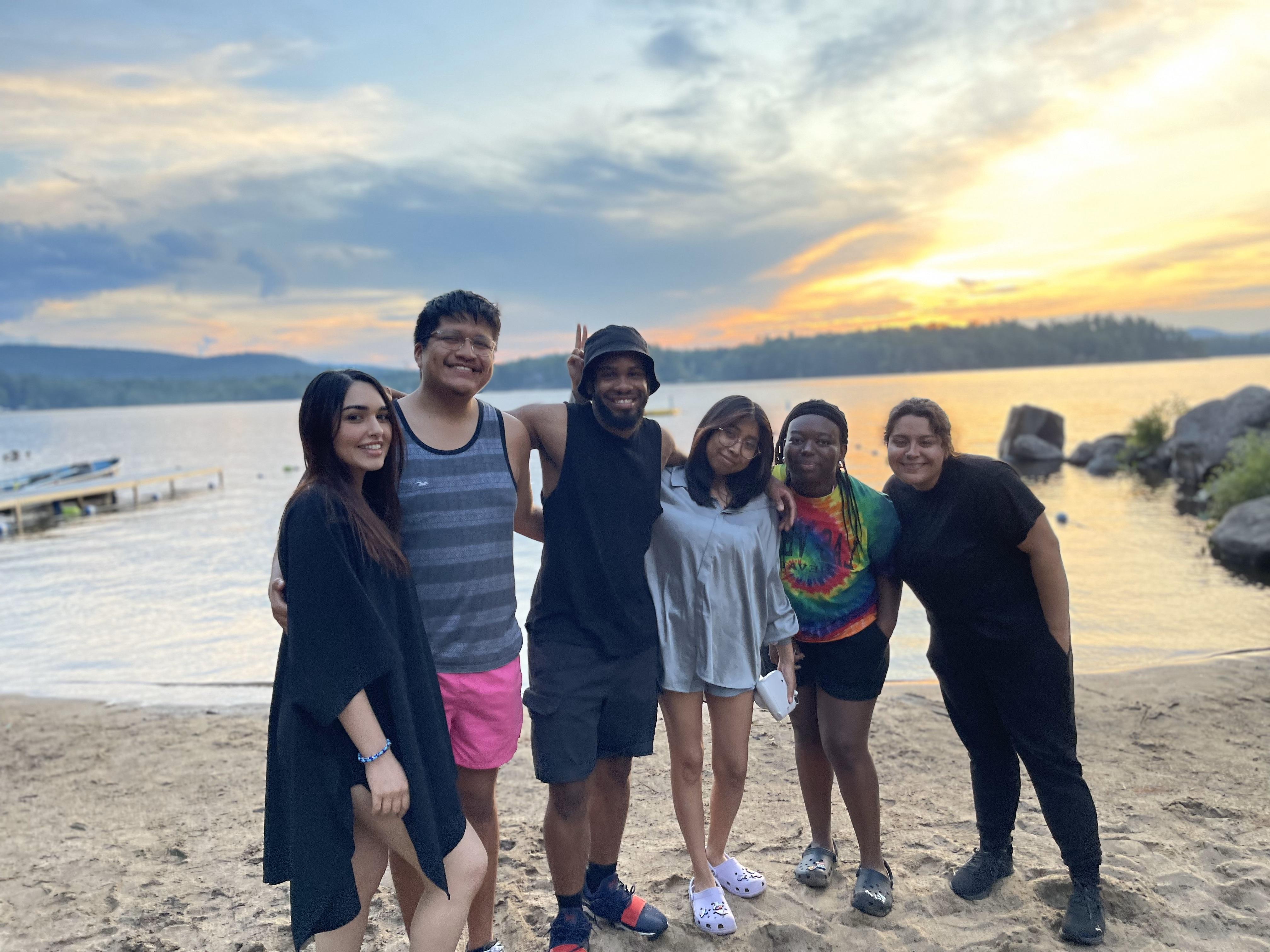 Students on the beach